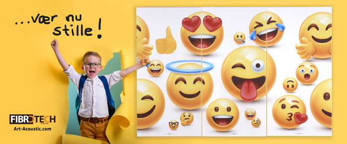 Akustikbillede emoji I 60 x 120 cm - hvid